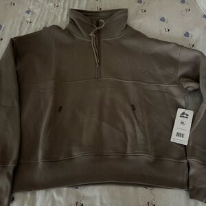 Women’s XL Half-Zip Sweatshirt- Tan